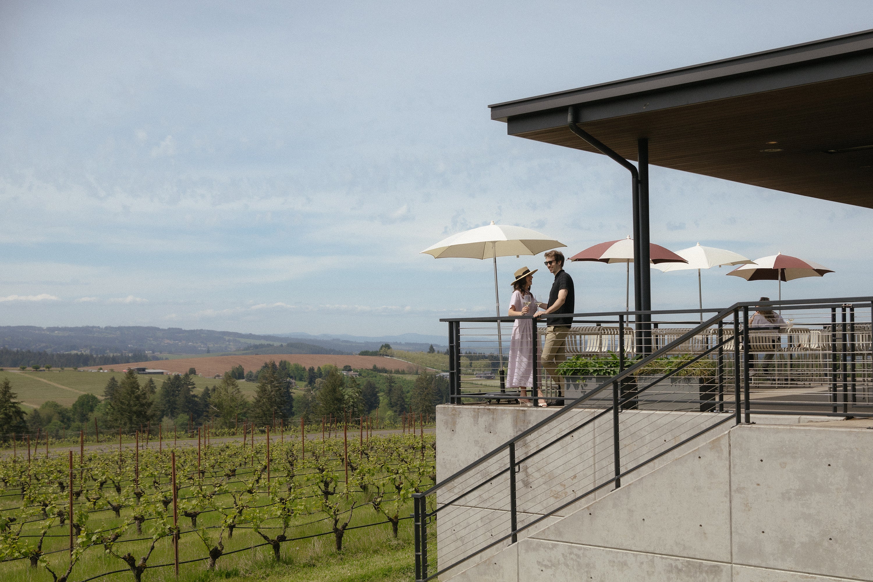 A couple on the terrace